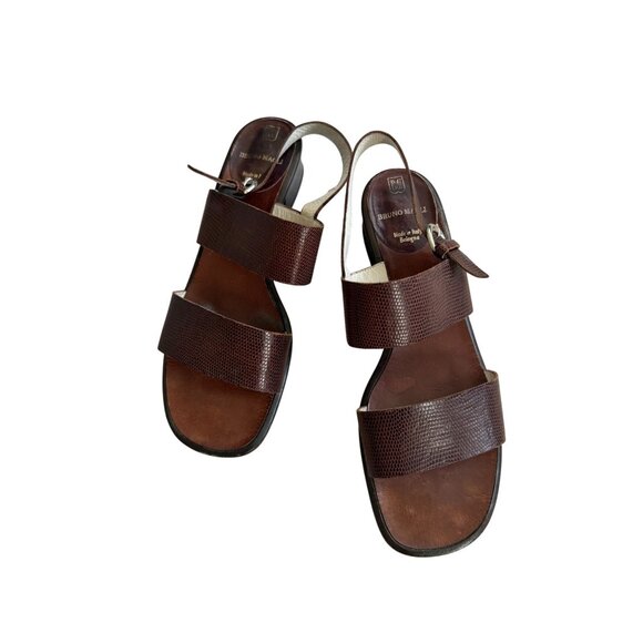 BRUNO MAGLI Vintage Women's Brown Leather Slingback Sandals Size 40 / US 10 - Picture 9 of 9